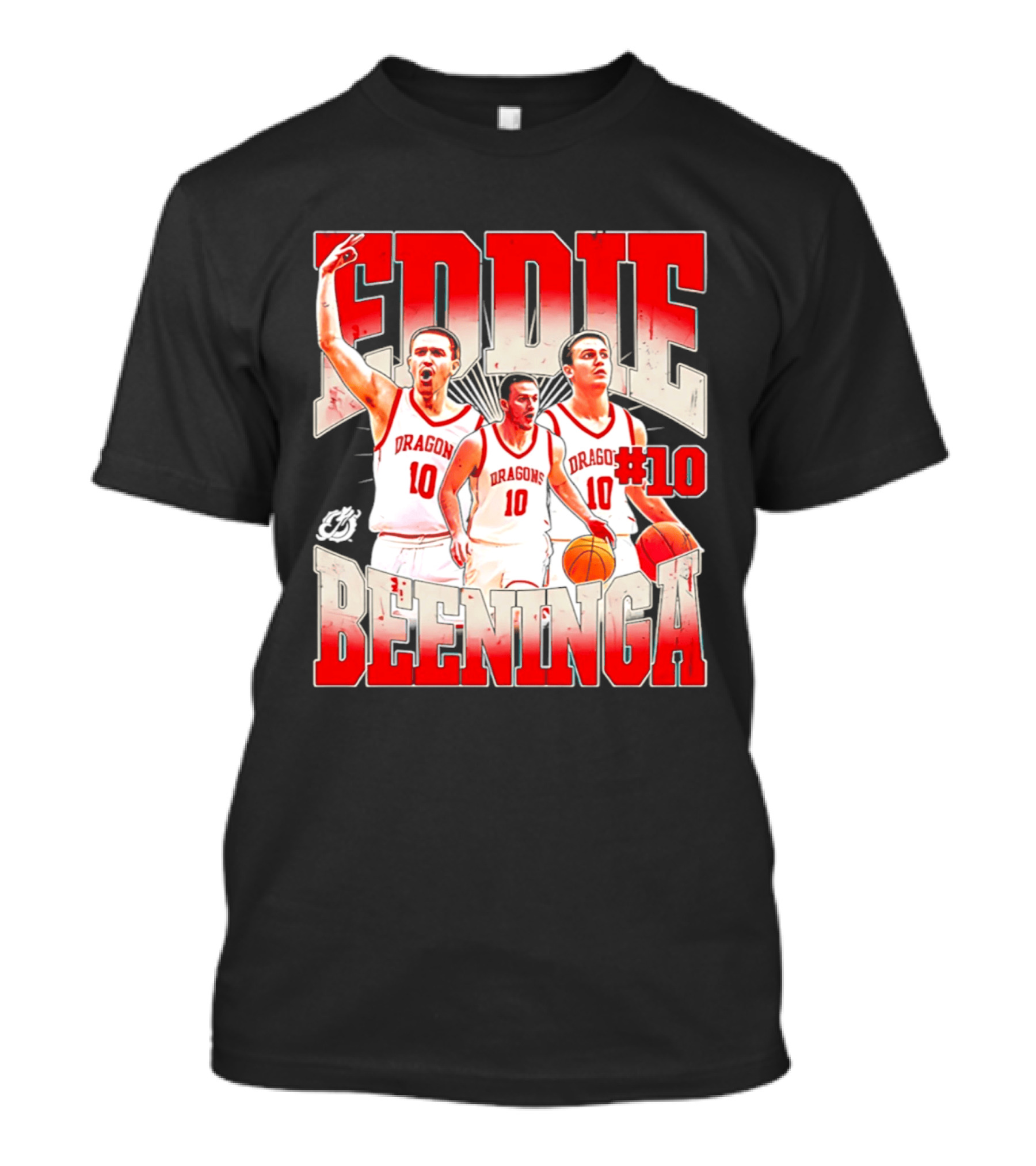 Eddie Beeninga Dragons Basketball #10 Collage MSUM NCAA T-Shirt
