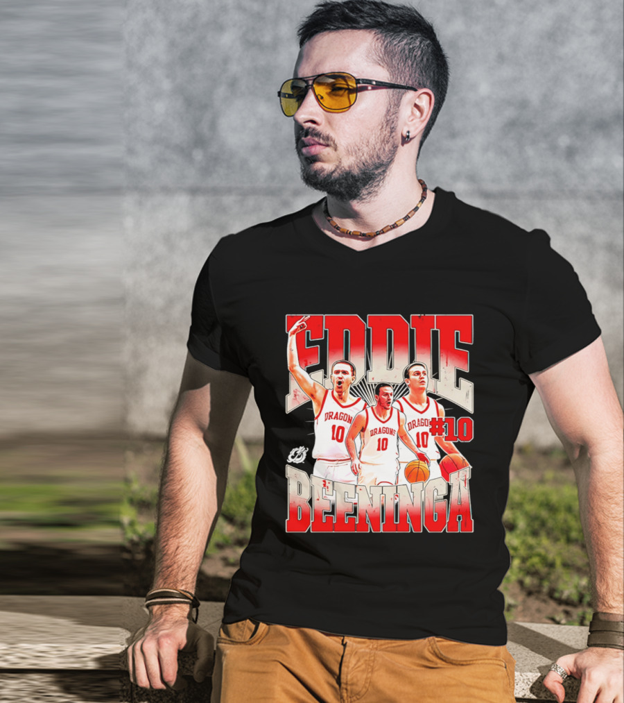 Eddie Beeninga Dragons Basketball #10 Collage MSUM NCAA T-Shirt
