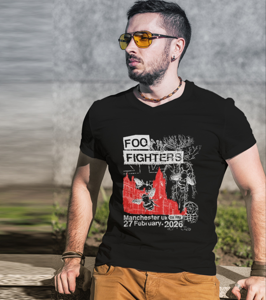 Foo Fighters Manchester UK 27 February 2026 Surprise Show O2 Ritz Bee T-Shirt