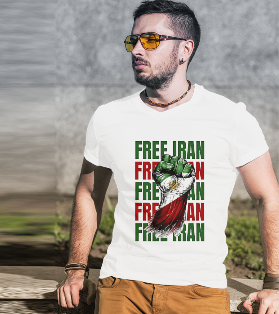Free Iran Fist Of Justice Protest T-Shirt
