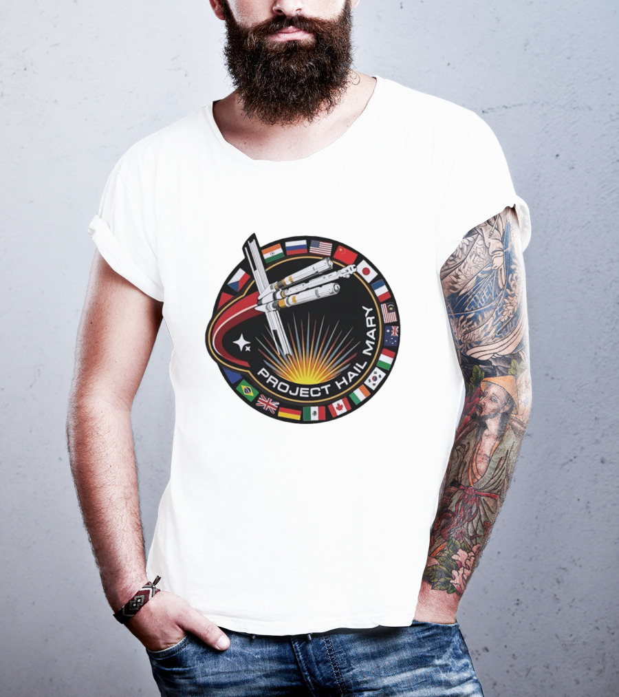 Project Hail Mary Mission Patch International Flags T-Shirt