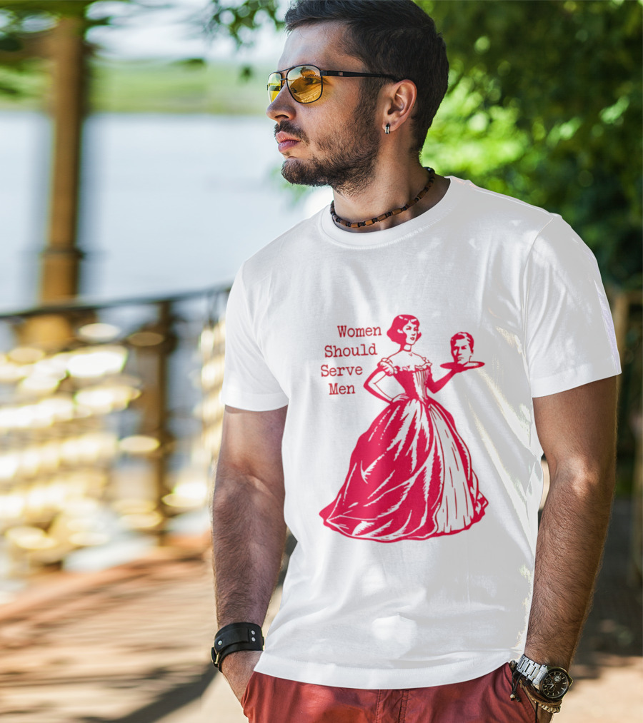 Women Should Serve Men Victorian Lady With Head On Platter T-Shirt