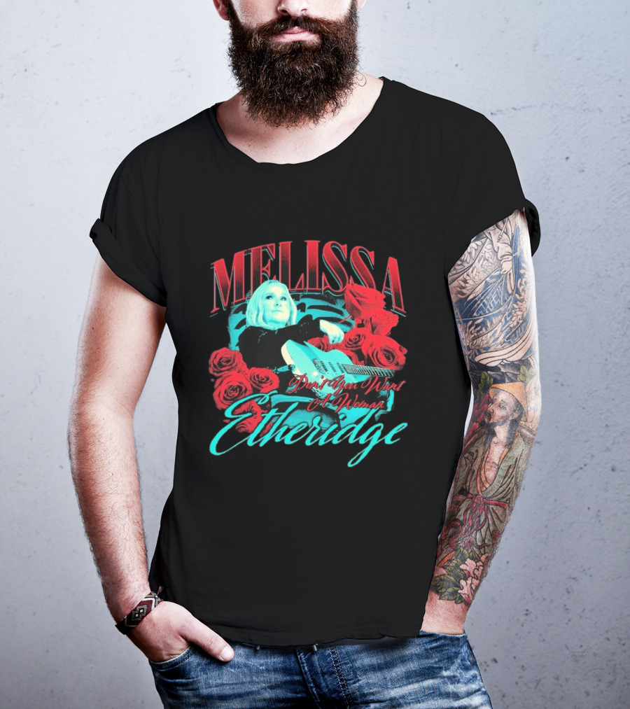 Melissa Etheridge Don't You Want A Woman Red Roses Guitar T-Shirt