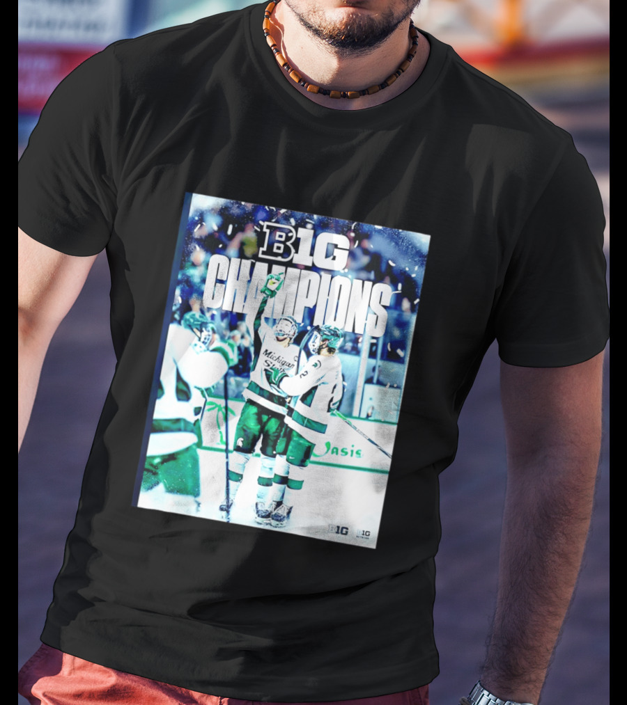 B1G Champions Michigan State Spartans Ice Hockey 2026 B1G Men's Hockey Regular Season Champs Back To Back T-Shirt