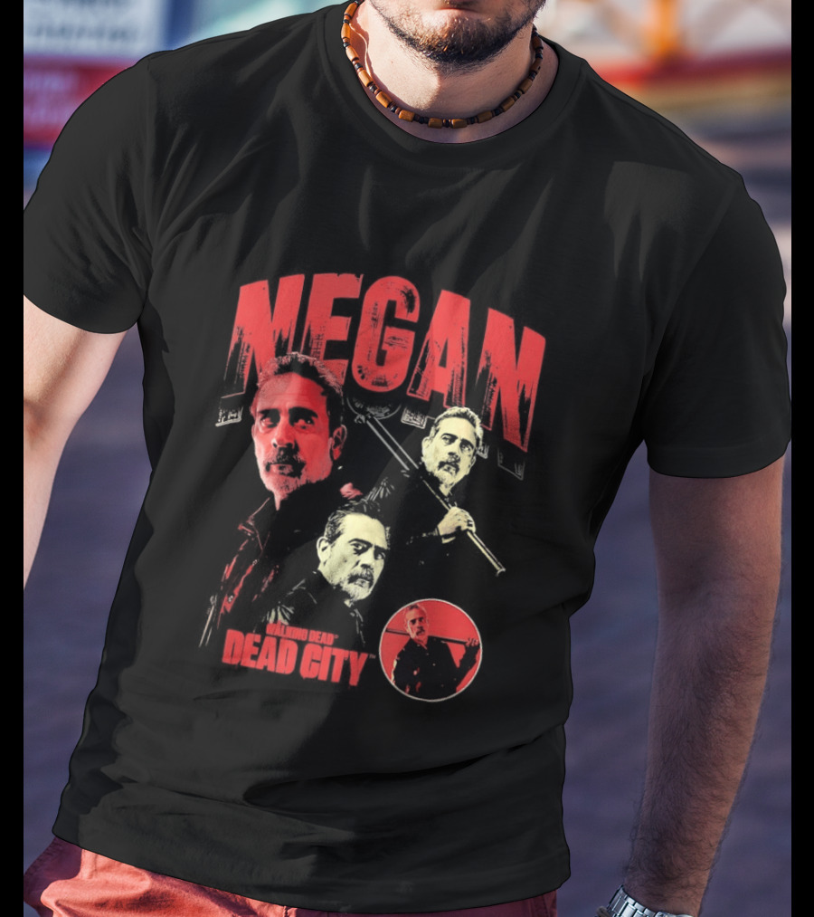 Negan The Walking Dead Dead City Walking Stick Lucille Images T-Shirt
