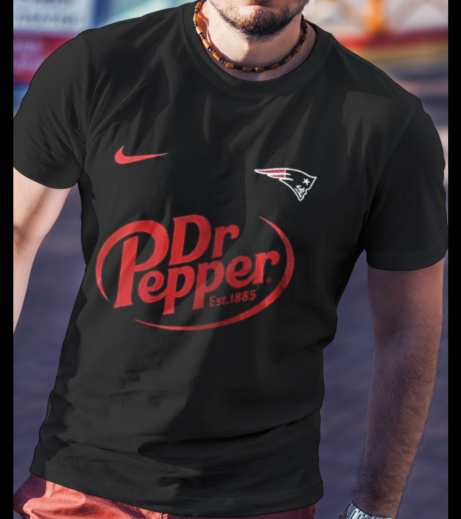 New England Patriots Dr Pepper Nike Collaboration Est. 1885 T-Shirt