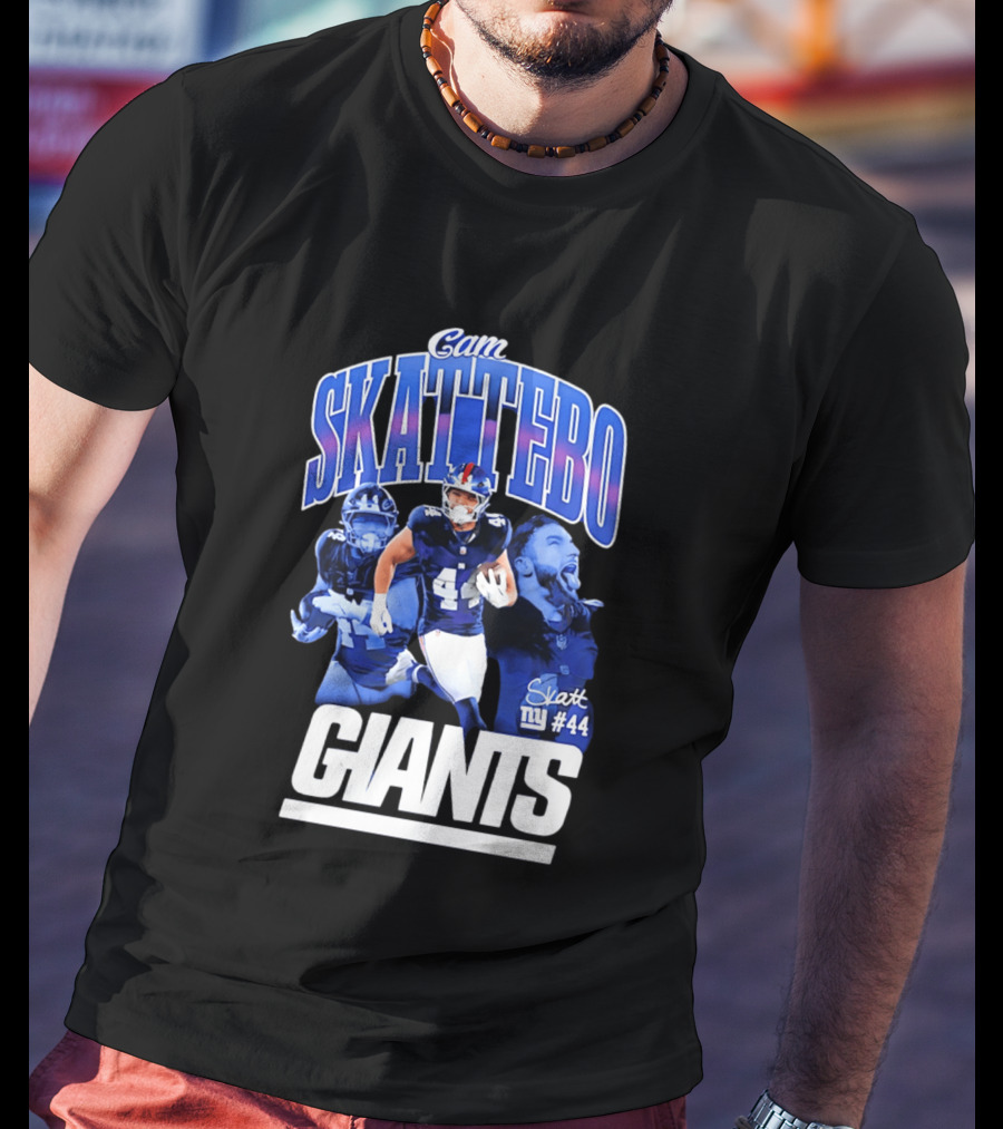 Cam Skattebo Giants #44 Triple Pic T-Shirt