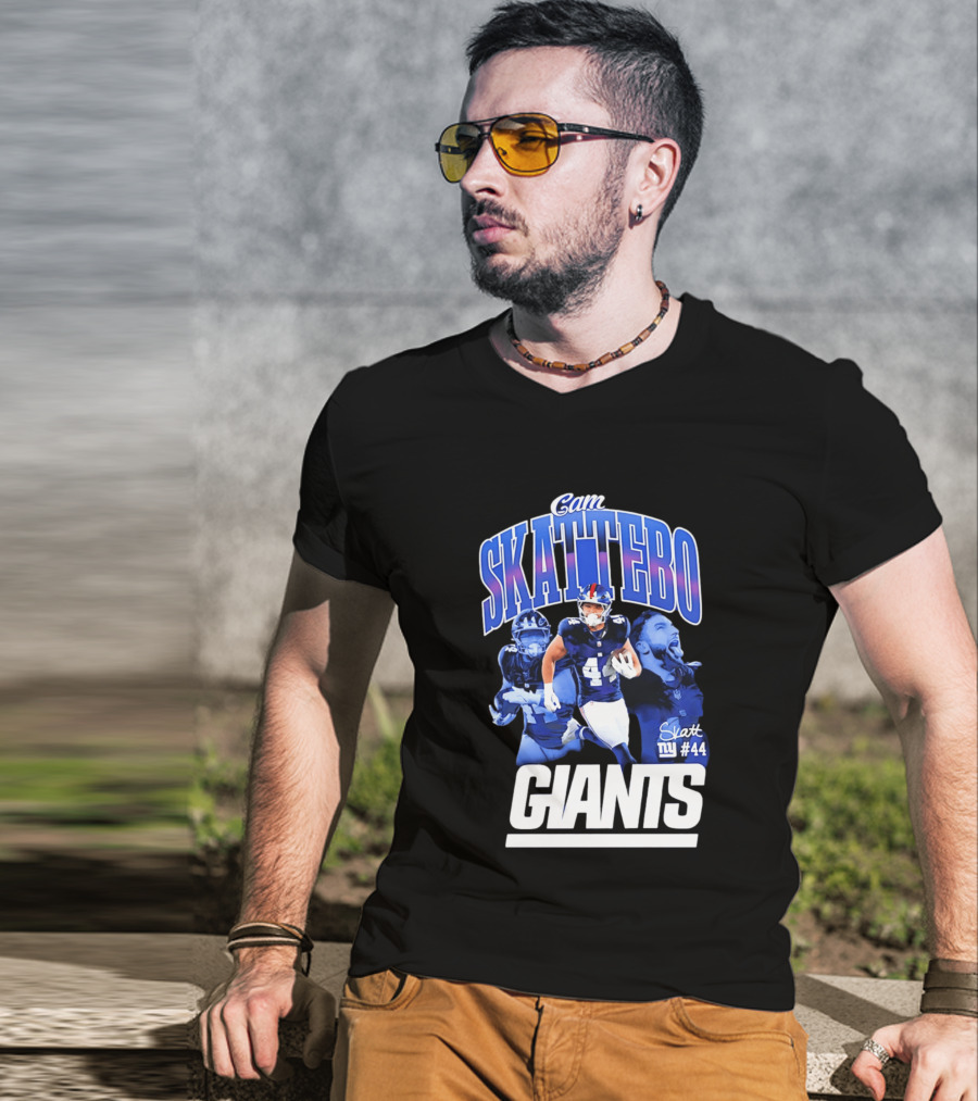 Cam Skattebo Giants #44 Triple Pic T-Shirt