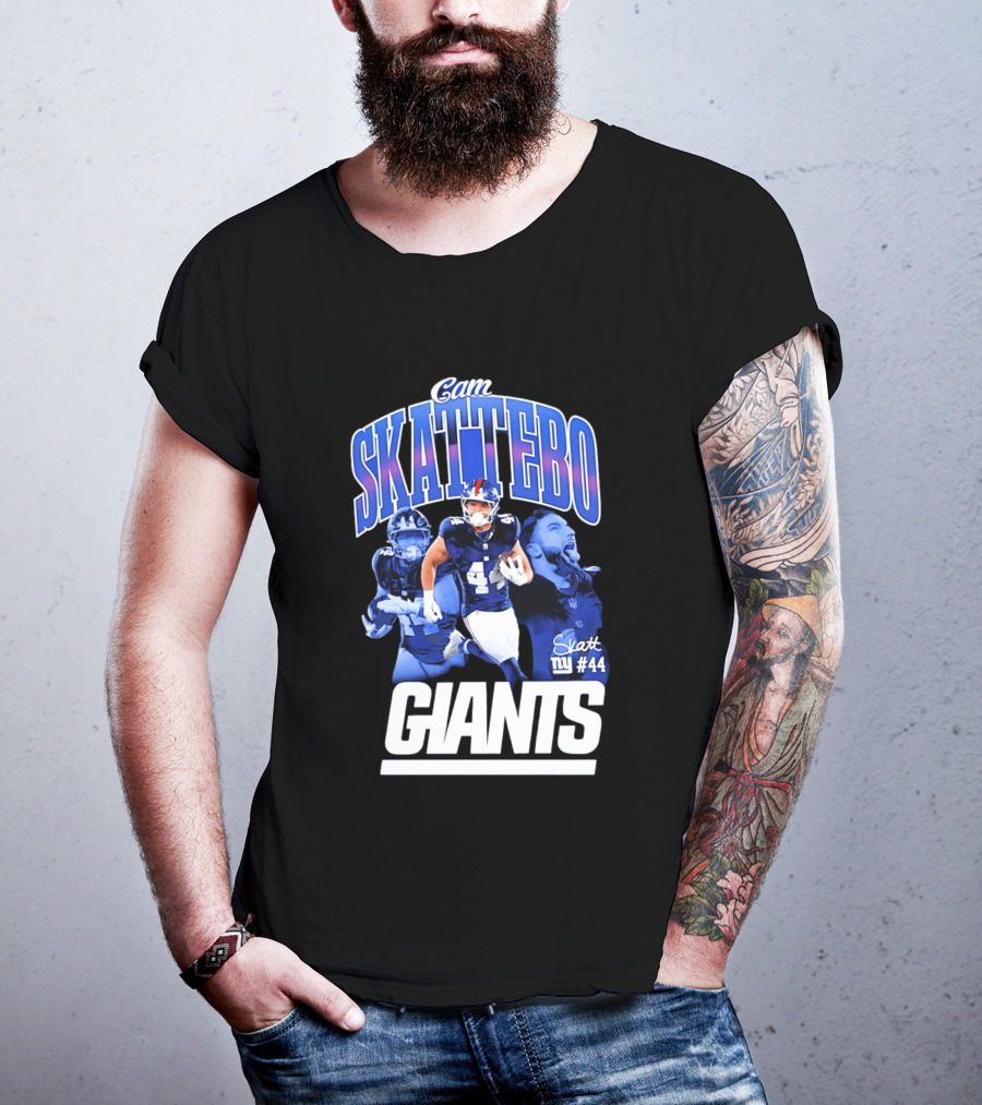 Cam Skattebo Giants #44 Triple Pic T-Shirt