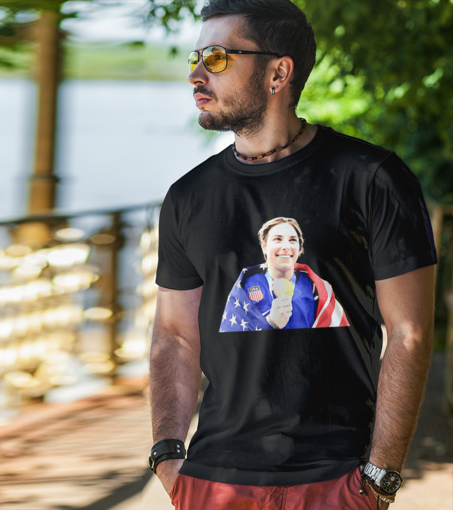Hillary Knight USA Women's National Ice Hockey American Flag Gold Medal 2026 T-Shirt