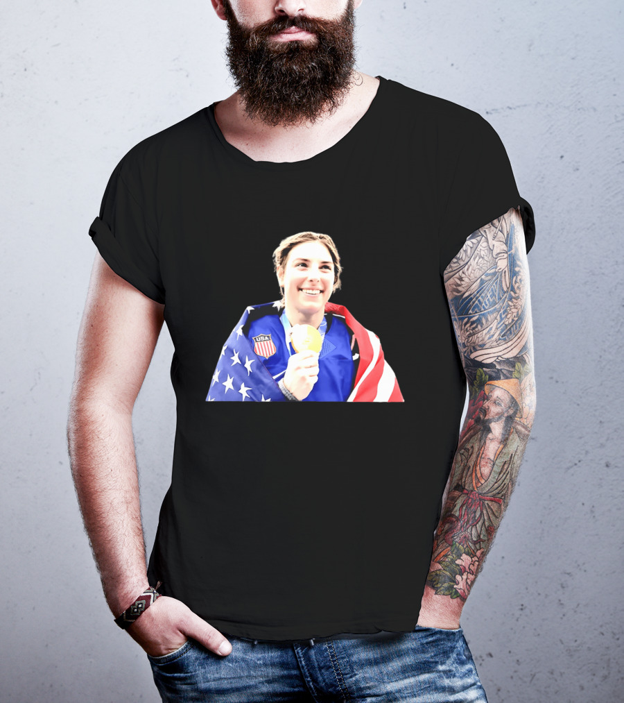 Hillary Knight USA Women's National Ice Hockey American Flag Gold Medal 2026 T-Shirt