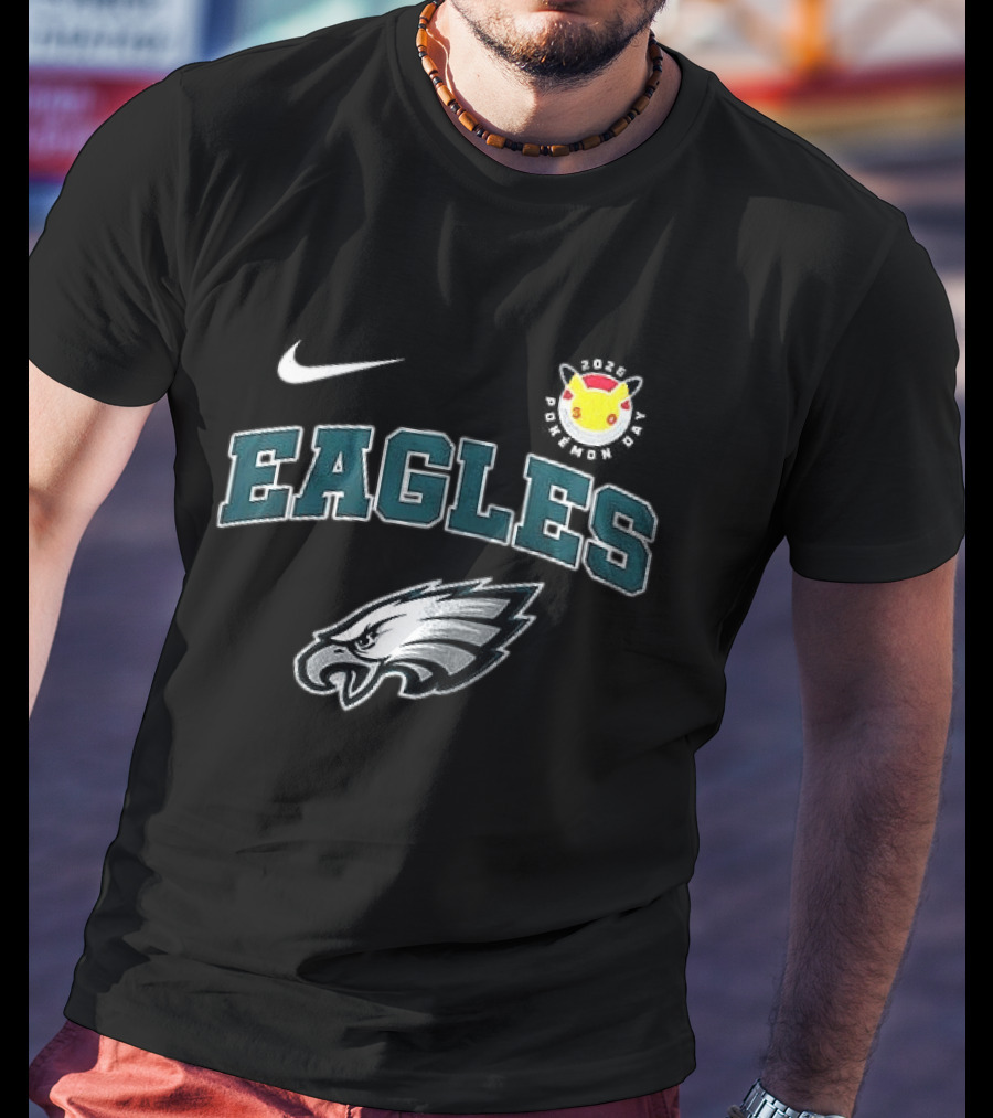 Nike Philadelphia Eagles Pikachu 30th Anniversary T-Shirt