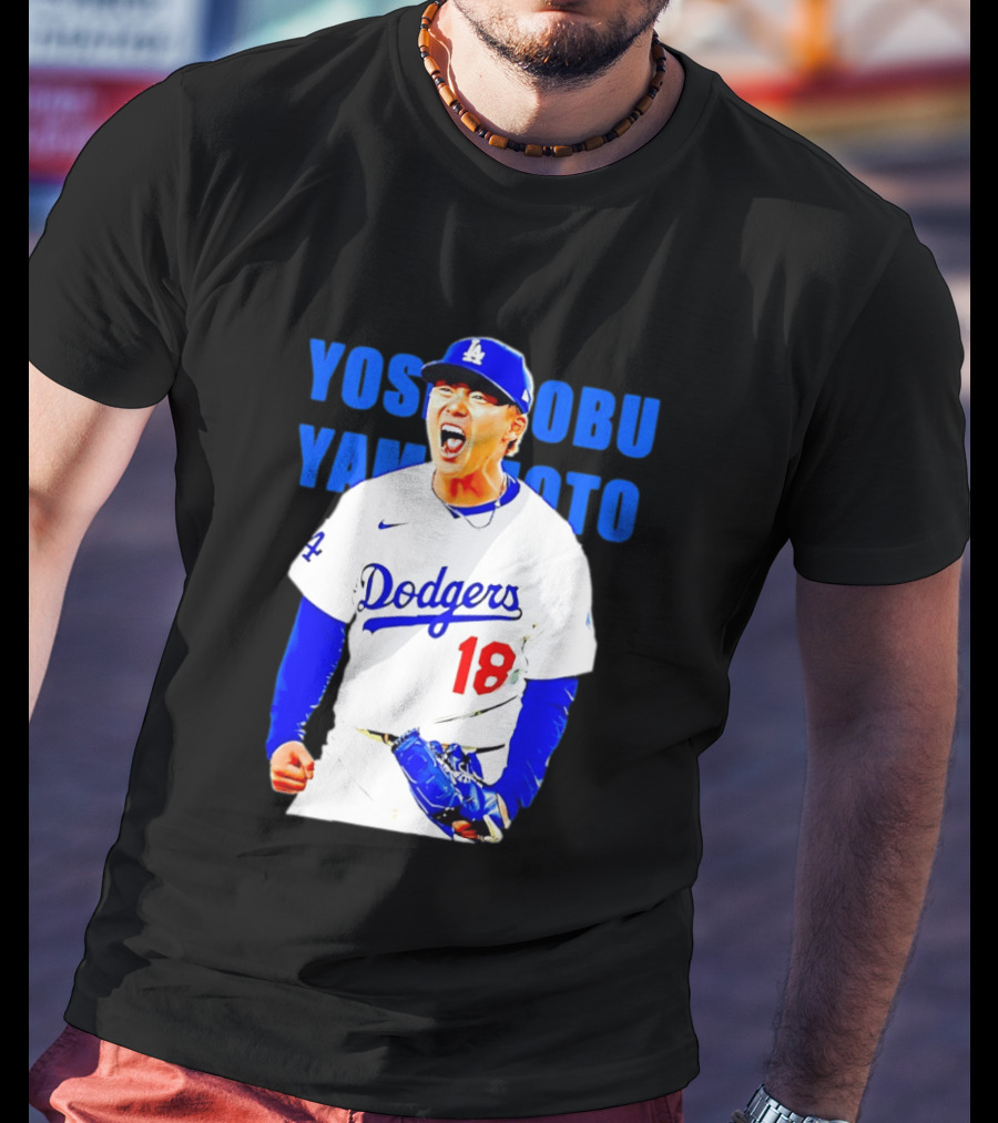 Yoshinobu Yamamoto Los Angeles Dodgers 18 Scream T-Shirt