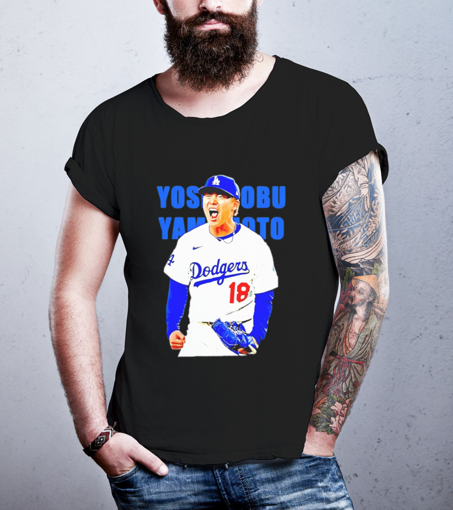 Yoshinobu Yamamoto Los Angeles Dodgers 18 Scream T-Shirt