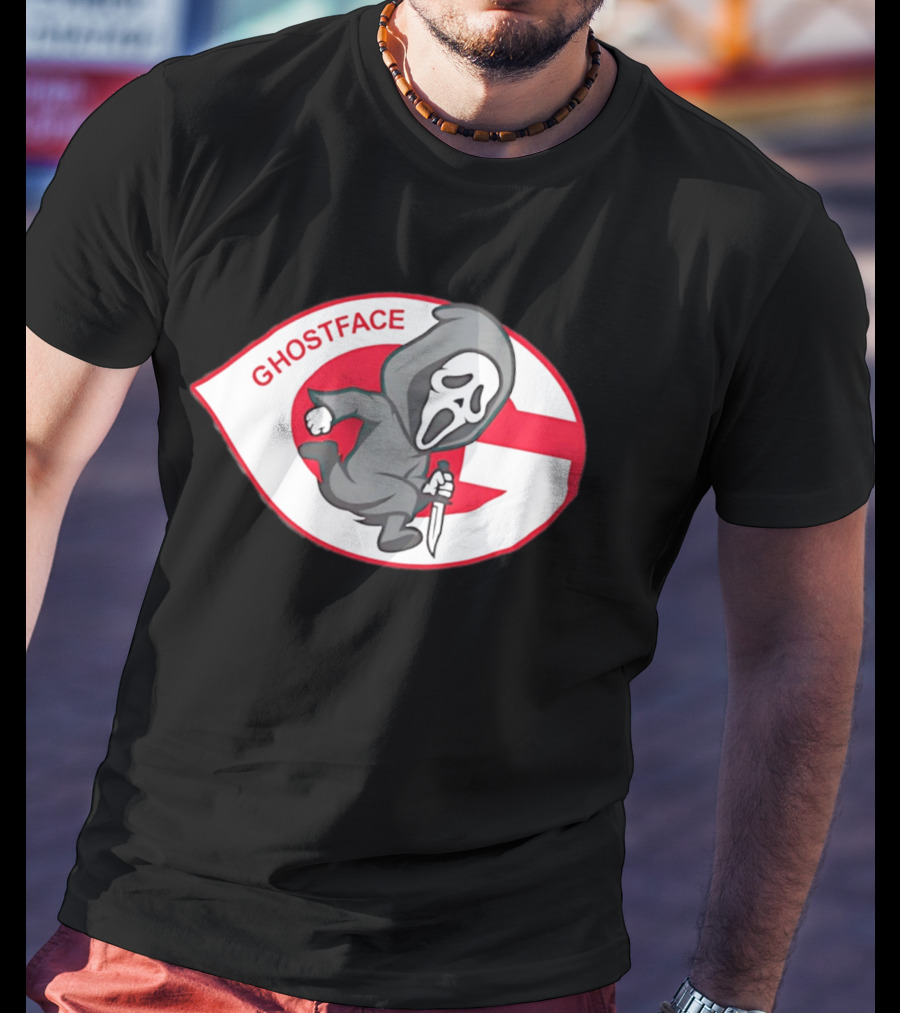 Cincinnati Reds Runnin' Ghostface Running Man T-Shirt