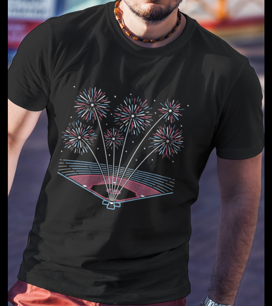 Bombs Bursting In Air Baseball Fireworks Stadium Celebration T-Shirt