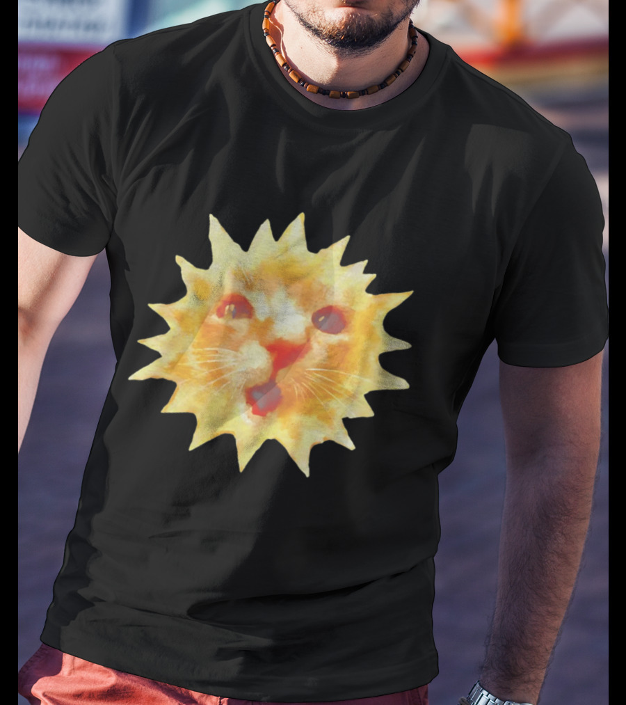 Cat Face Sun Meme Funny Internet Trend T-Shirt
