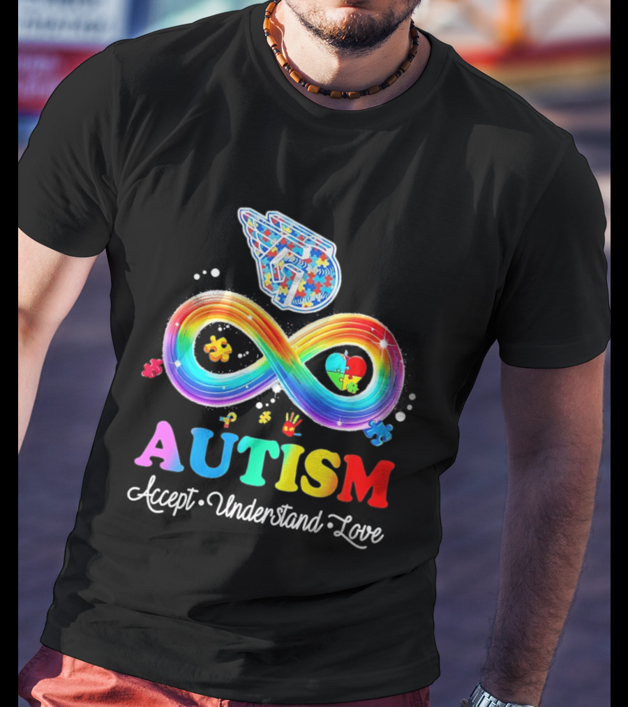 Cleveland Guardians Autism Awareness Puzzle Infinity Symbol Accept Understand Love T-Shirt