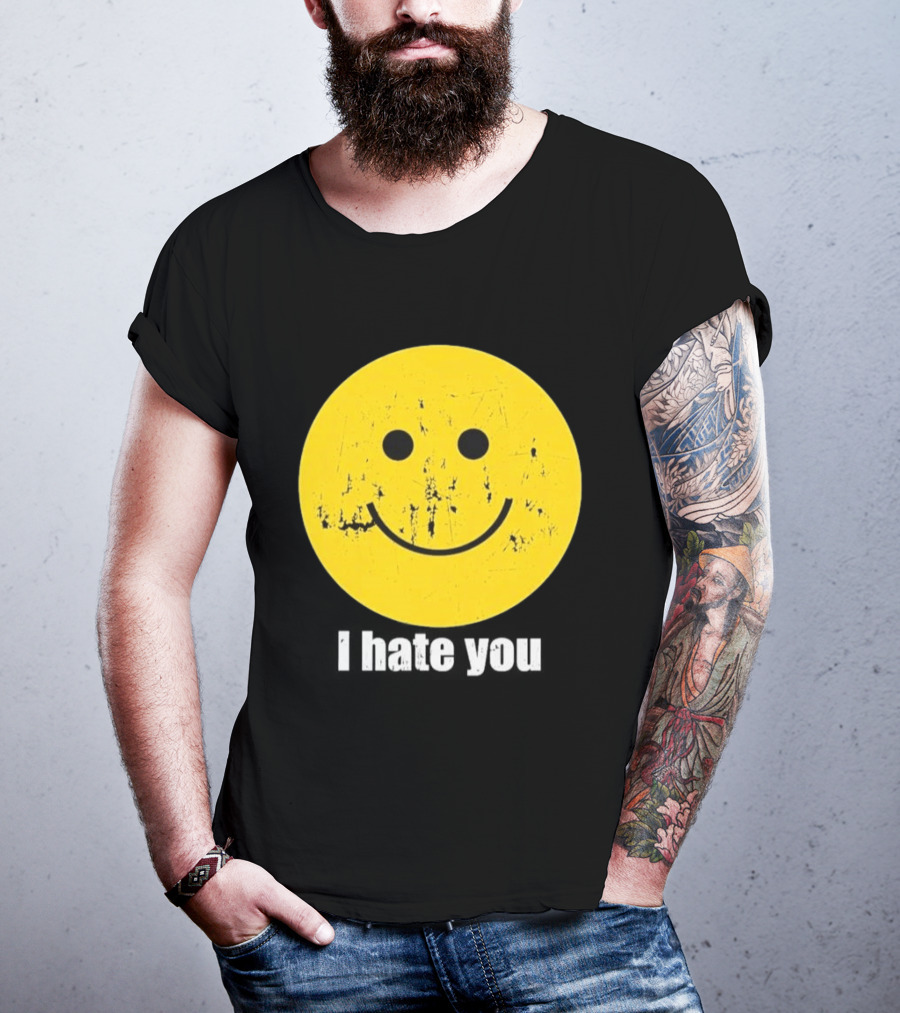 Harry I Hate You Smiley Face Distressed Grunge T-Shirt