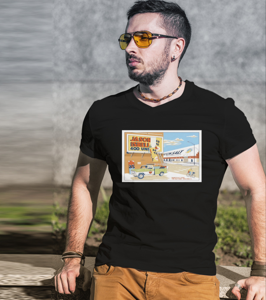 Jason Isbell And The 400 Unit March 6 7 2026 The Salt Shed Chicago IL Tour Vintage Truck Billboard Scene T-Shirt
