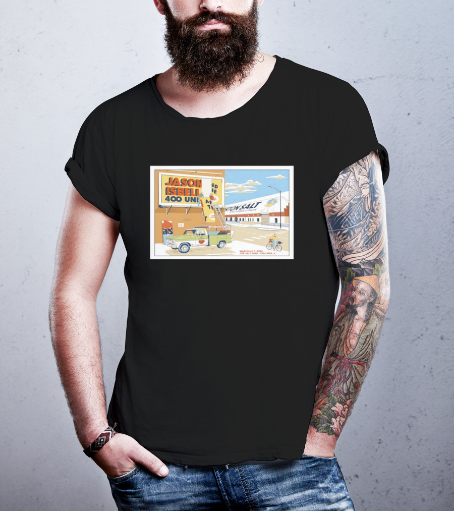 Jason Isbell And The 400 Unit March 6 7 2026 The Salt Shed Chicago IL Tour Vintage Truck Billboard Scene T-Shirt