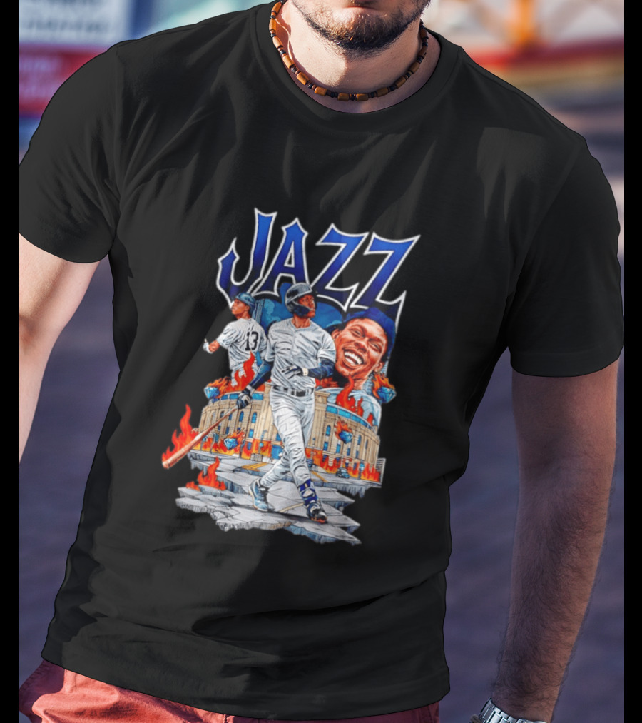 Jazz Chisholm Jr 13 Yankees Stadium Flames Baseball Triumph T-Shirt
