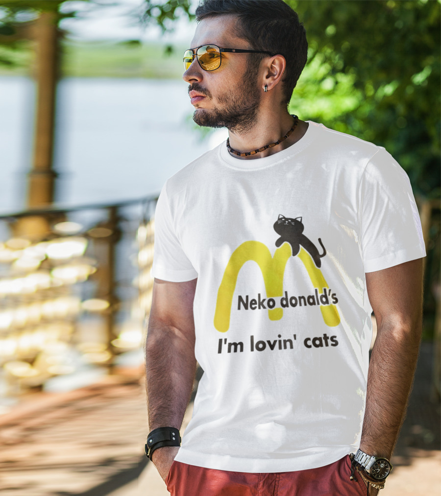Neko Donald's I'm Lovin' Cats Black Cat Golden Arches T-Shirt