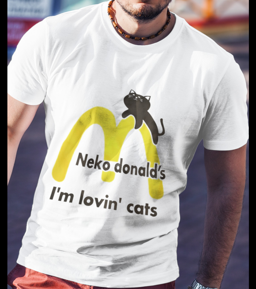 Neko Donald's I'm Lovin' Cats Black Cat Golden Arches T-Shirt