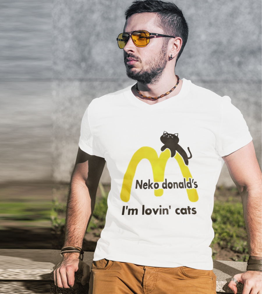 Neko Donald's I'm Lovin' Cats Black Cat Golden Arches T-Shirt