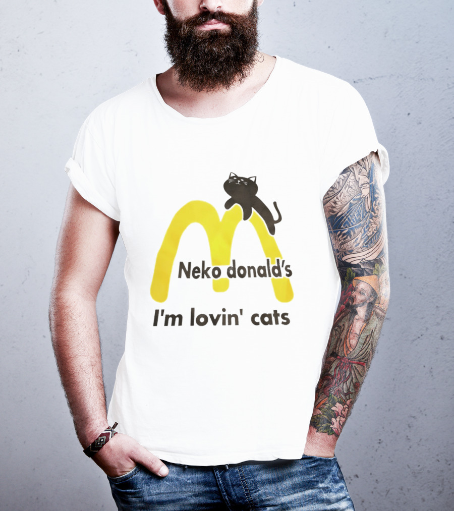 Neko Donald's I'm Lovin' Cats Black Cat Golden Arches T-Shirt