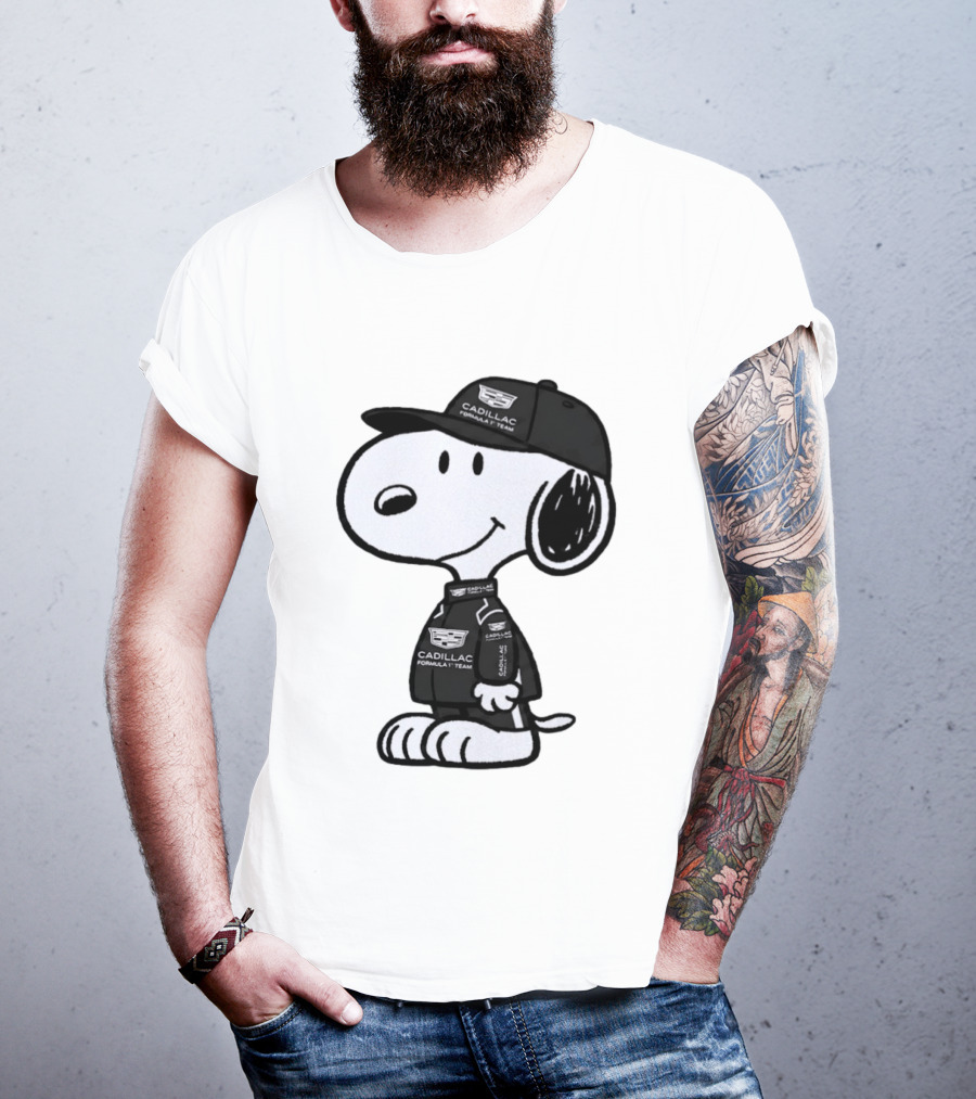 Snoopy Cadillac Formula 1 Team Racing Outfit T-Shirt