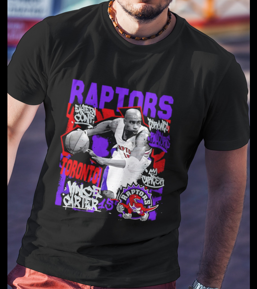 Toronto Raptors Vince Carter Chalked Up Player 15 Paint T-Shirt