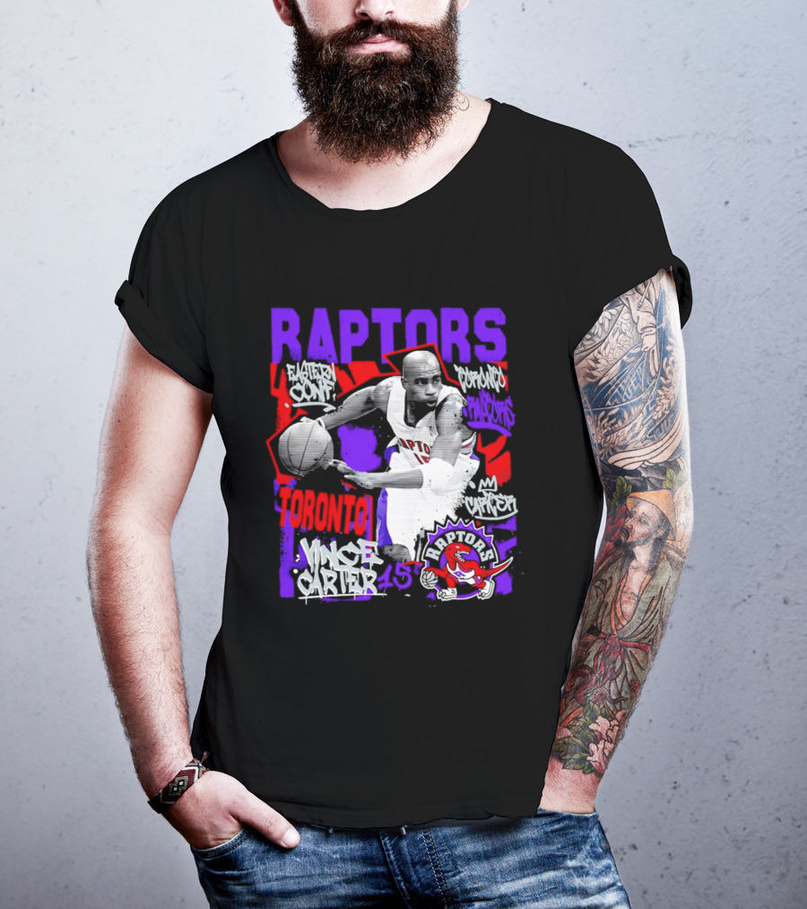Toronto Raptors Vince Carter Chalked Up Player 15 Paint T-Shirt