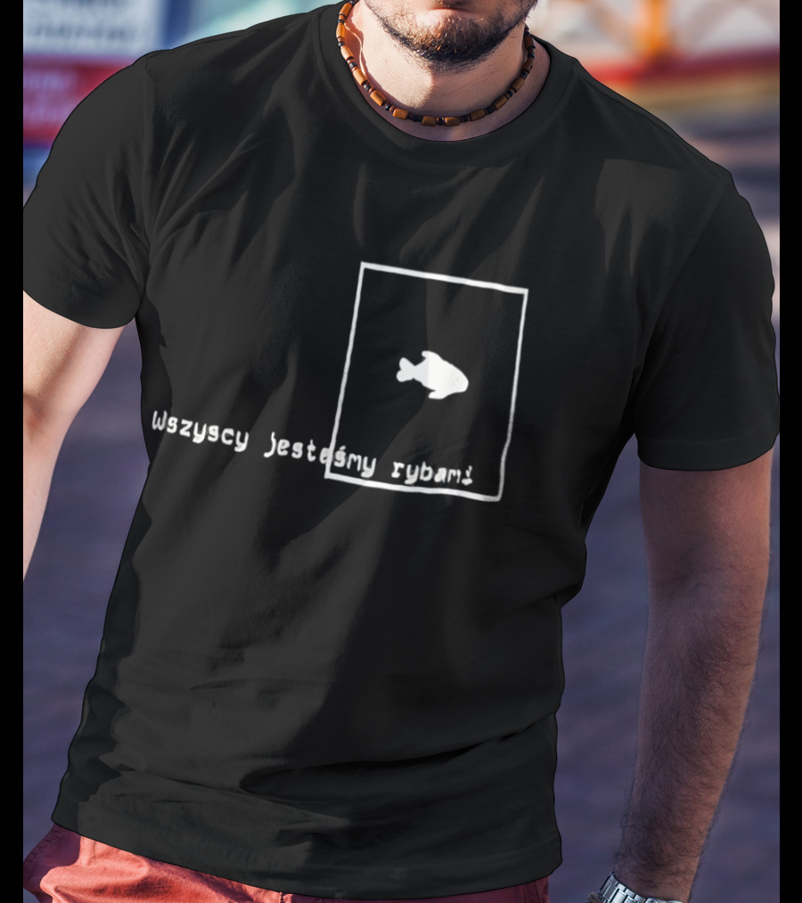 Wszyscy Jestesmy Rybami Fish Sketch Minimalist T-Shirt
