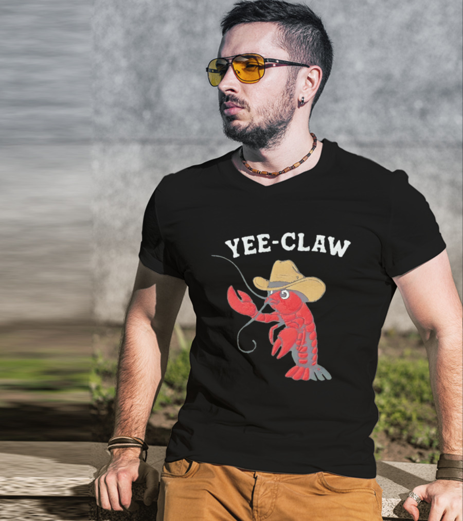 Yee Claw Cowboy Lobster Embroidered Wrangler T-Shirt