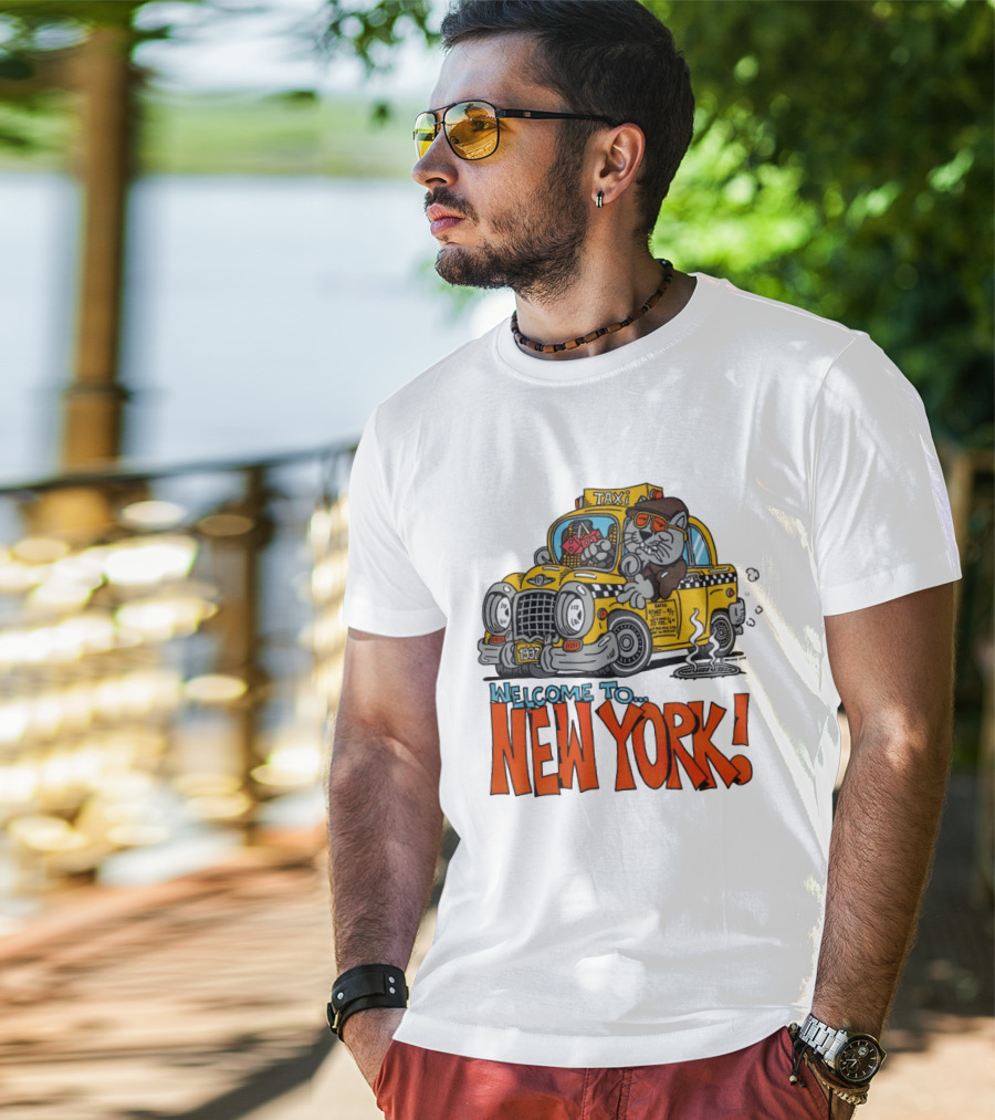Welcome To New York Taxi Cat Adventure 1937 T-Shirt