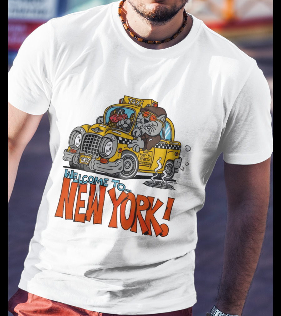 Welcome To New York Taxi Cat Adventure 1937 T-Shirt