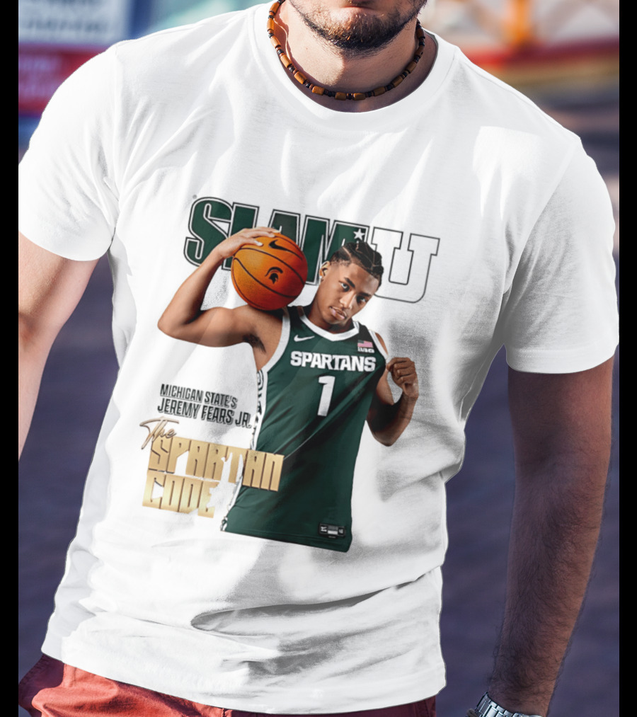 SlamU Jeremy Fears Jr Spartans The Spartan Code Michigan State T-Shirt
