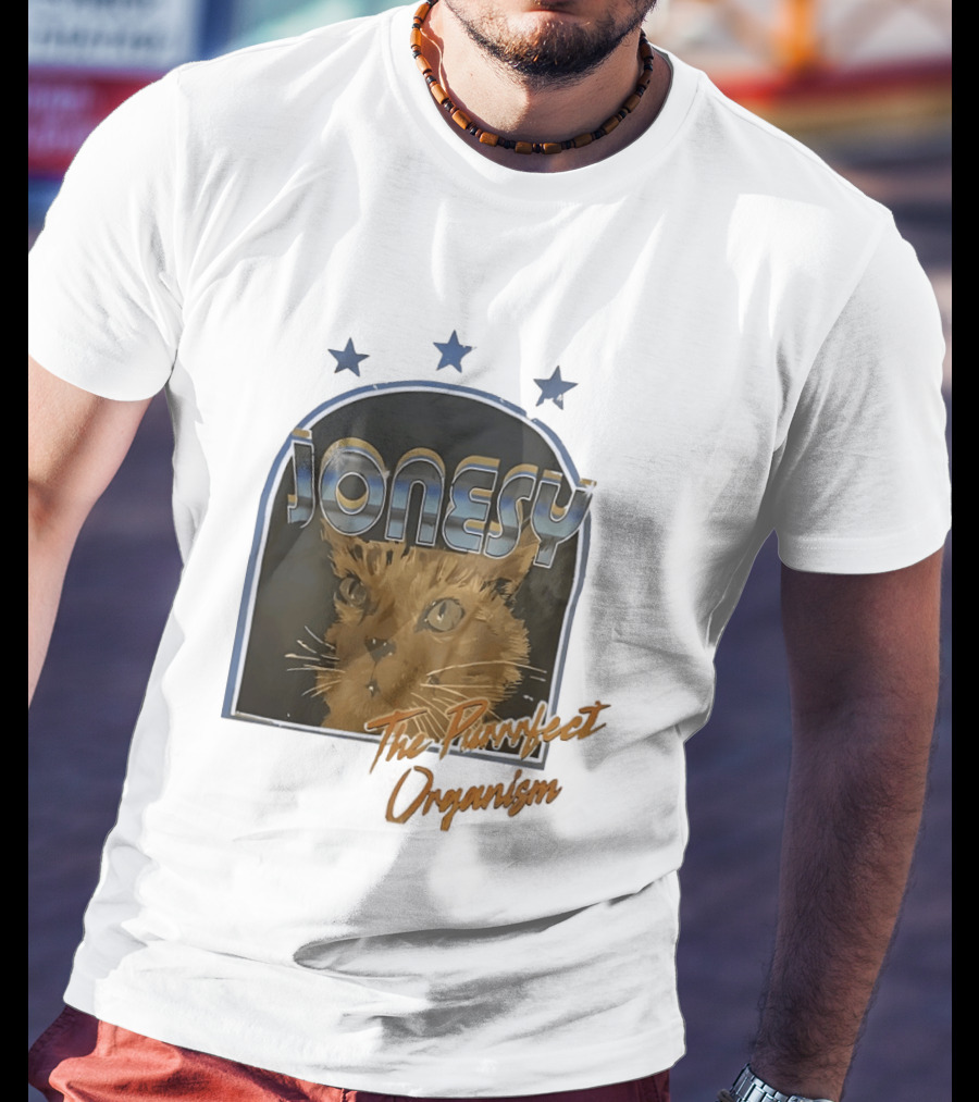 Jonesy The Purrfect Organism Cat Face Three Stars T-Shirt