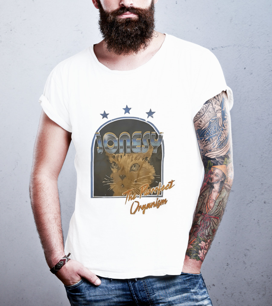 Jonesy The Purrfect Organism Cat Face Three Stars T-Shirt