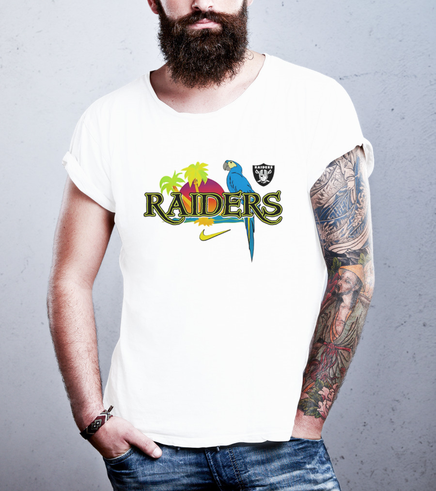 Las Vegas Raiders Tropics And Parrot It's 5 O' Somewhere Nike T-Shirt