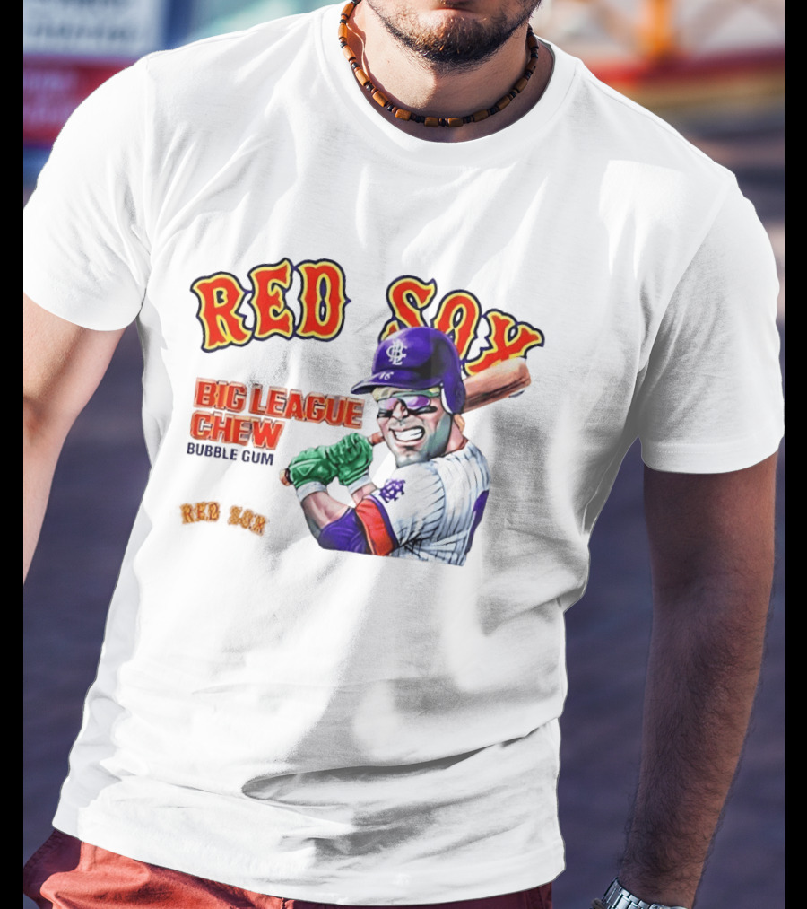 Red Sox Big League Chew Bubble Gum Baseball Batter T-Shirt