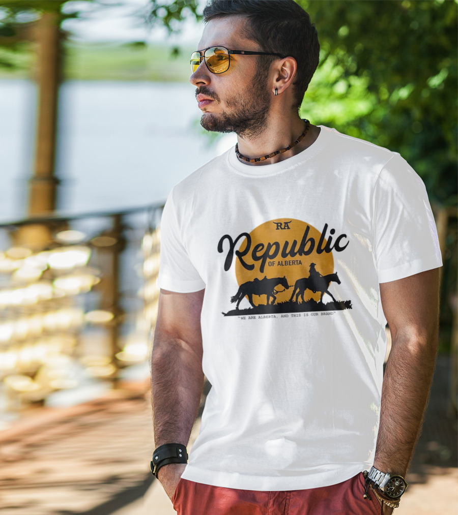 Republic Of Alberta We Are Alberta Brand Vintage Western Cowboy T-Shirt