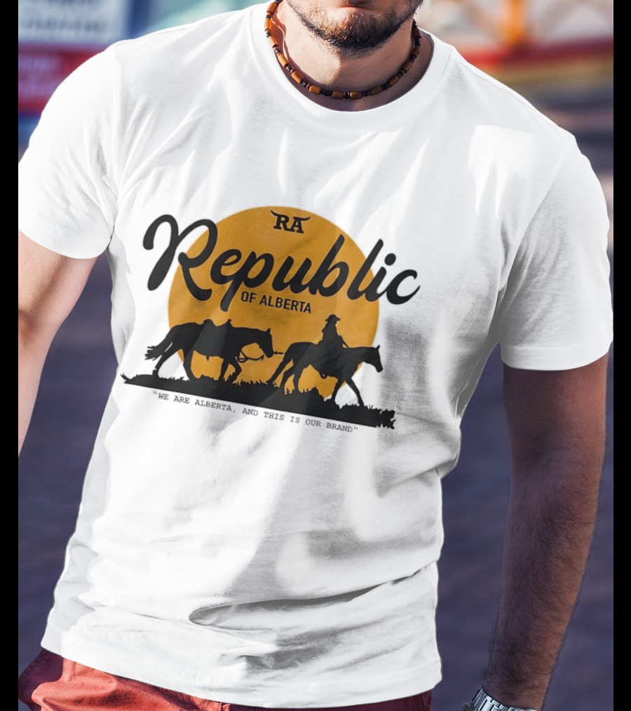 Republic Of Alberta We Are Alberta Brand Vintage Western Cowboy T-Shirt