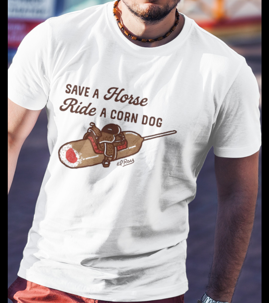 Save A Horse Ride A Corn Dog Cowboy Saddle Humor T-Shirt