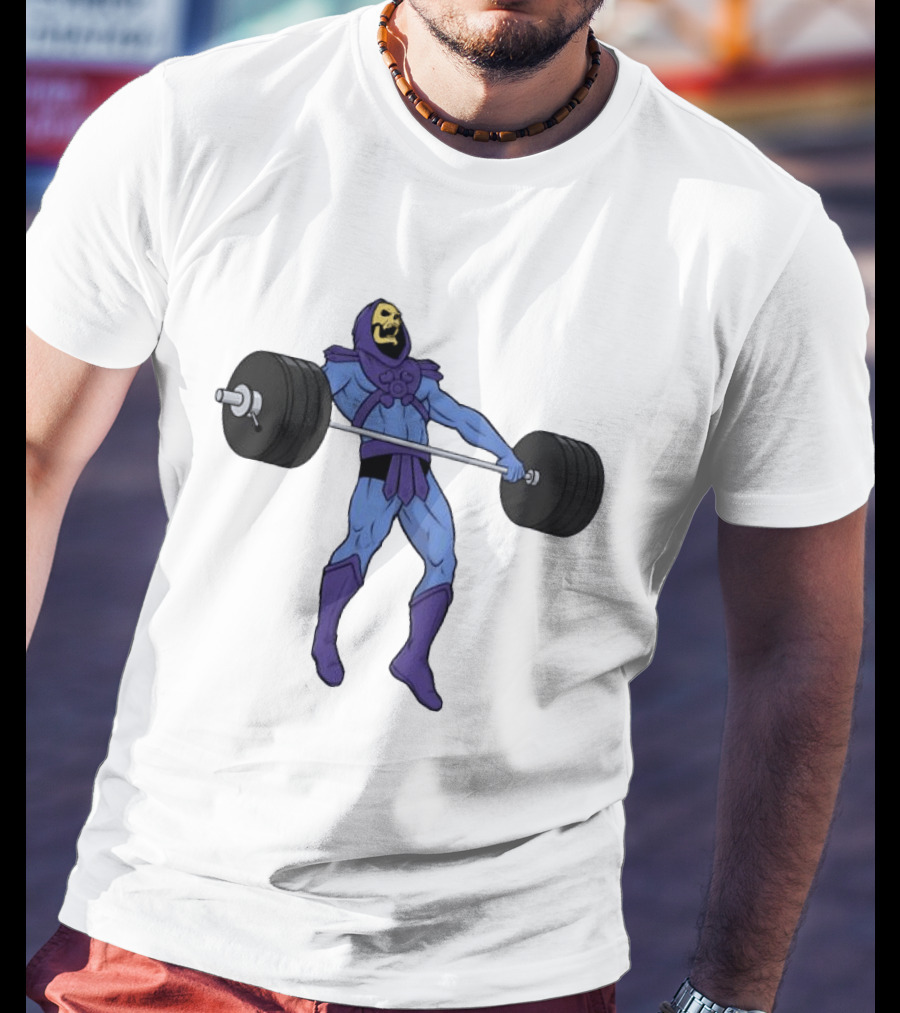 Skeletor Weightlifting Masters Of The Universe Cartoon Strength Snatch T-Shirt
