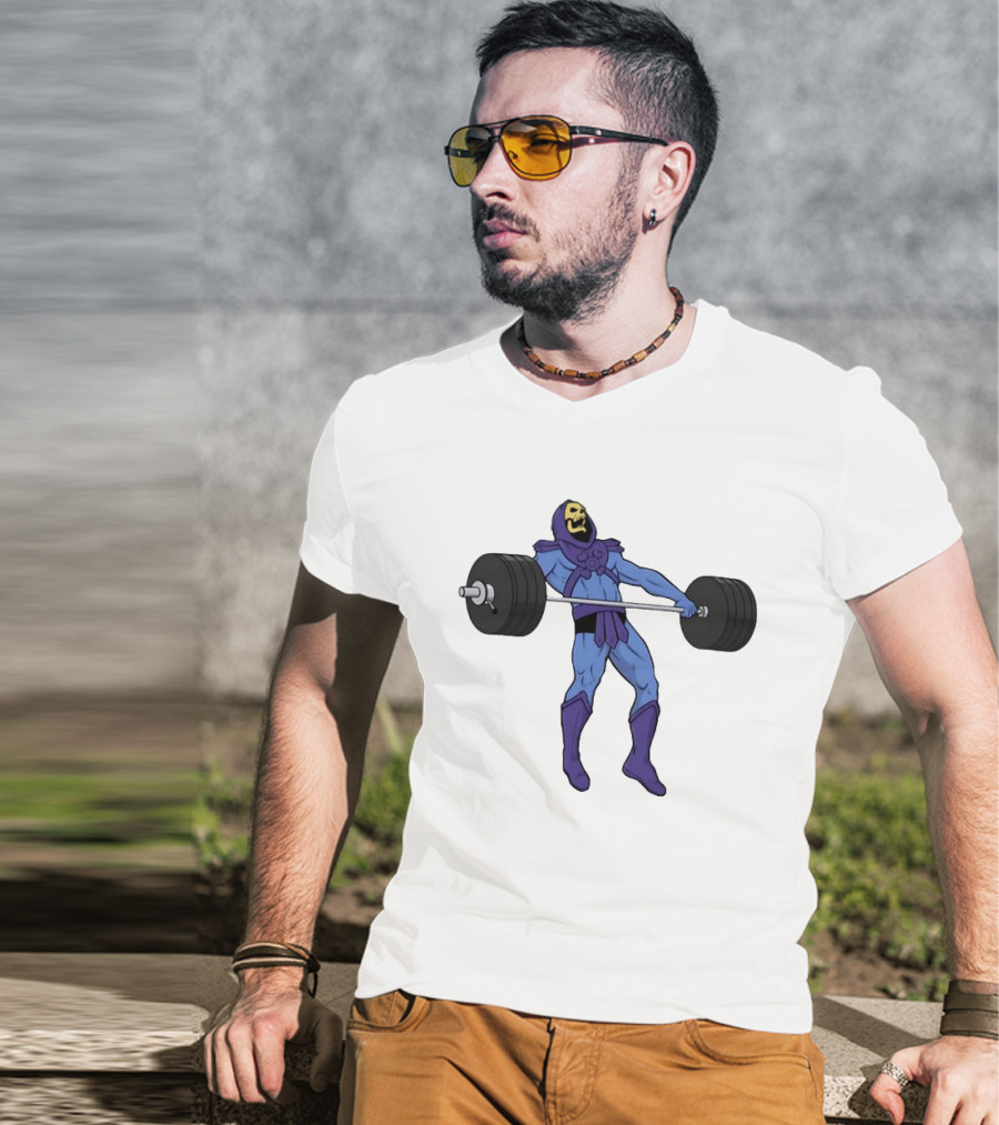 Skeletor Weightlifting Masters Of The Universe Cartoon Strength Snatch T-Shirt
