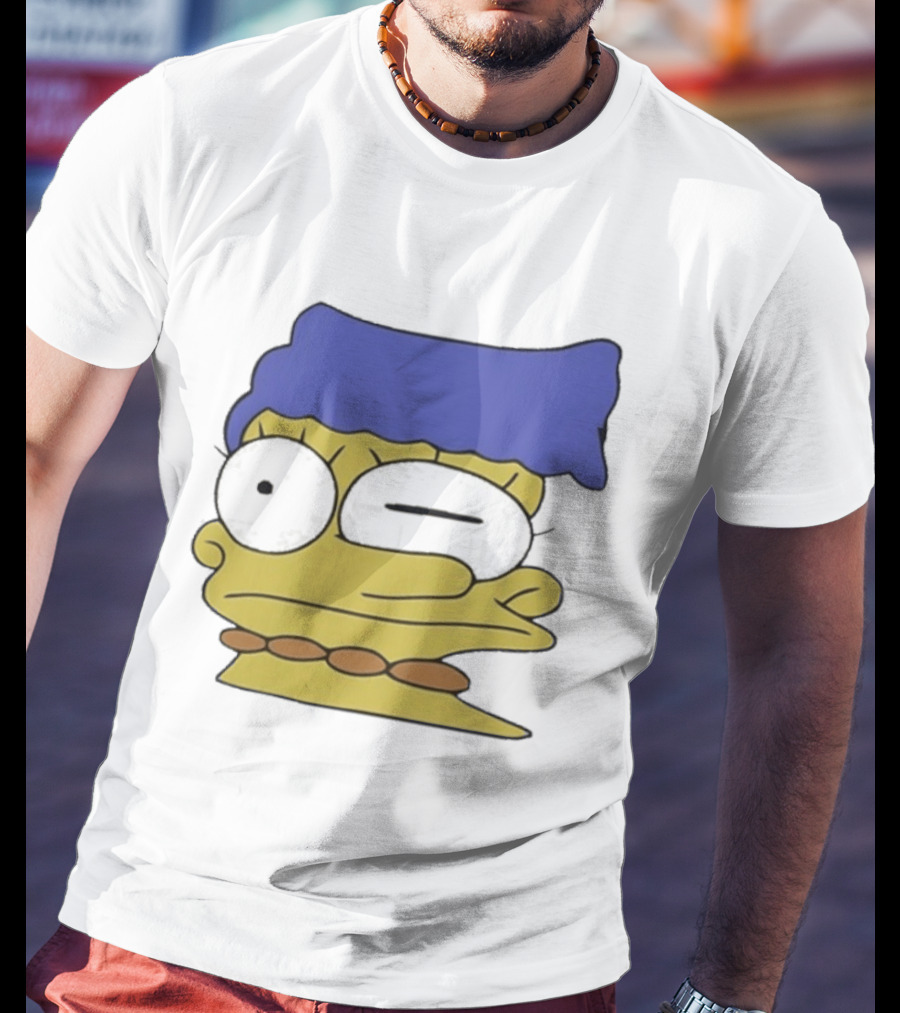 Smeared Marge Simpson Meme Face Cartoon T-Shirt