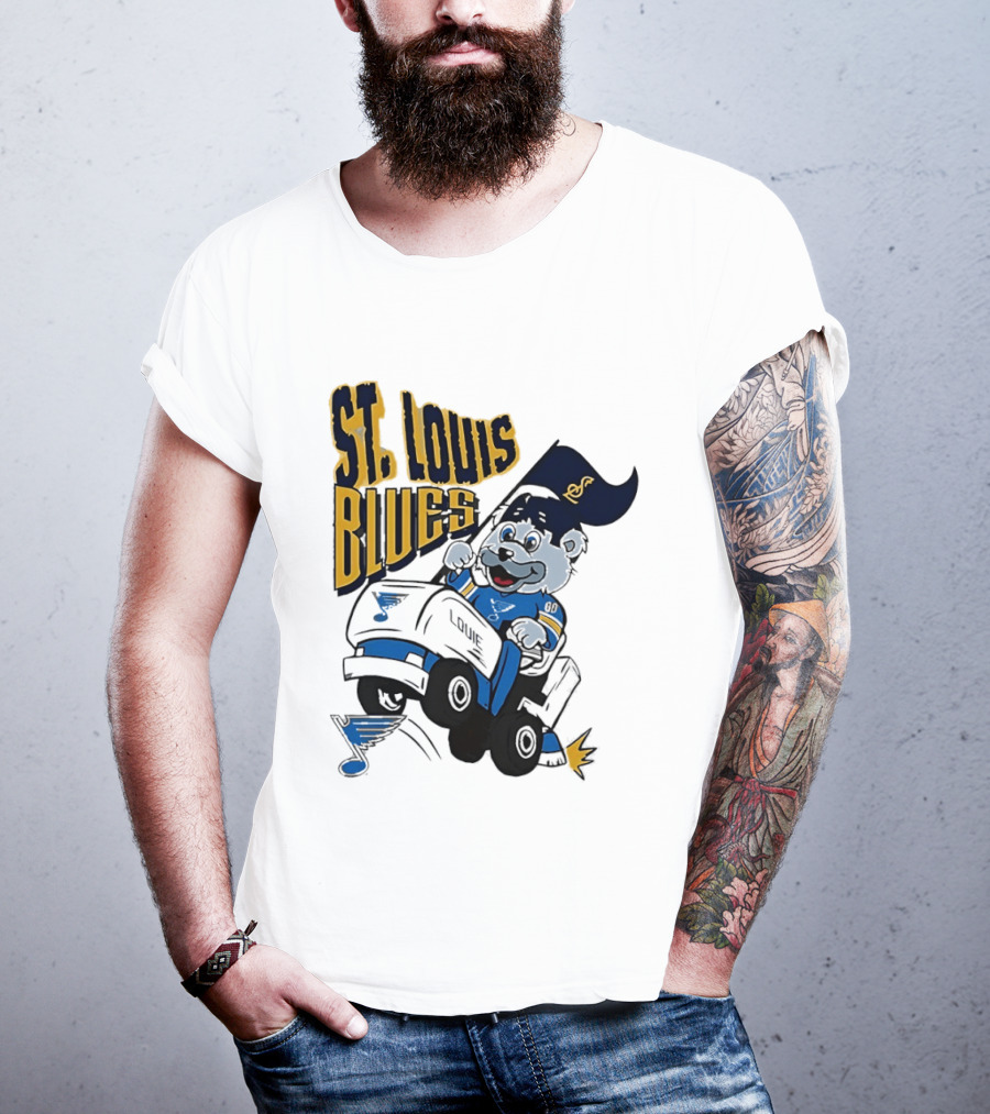 St Louis Blues Hockey Zamboni Bear Driving T-Shirt