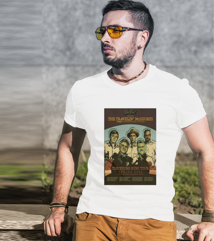 DelFest Presents The Travelin' McCourys IBMA Instrumental Group Of The Year The Young Guns Tour Spring 2026 Featuring The Next Generation Of Pickers T-Shirt